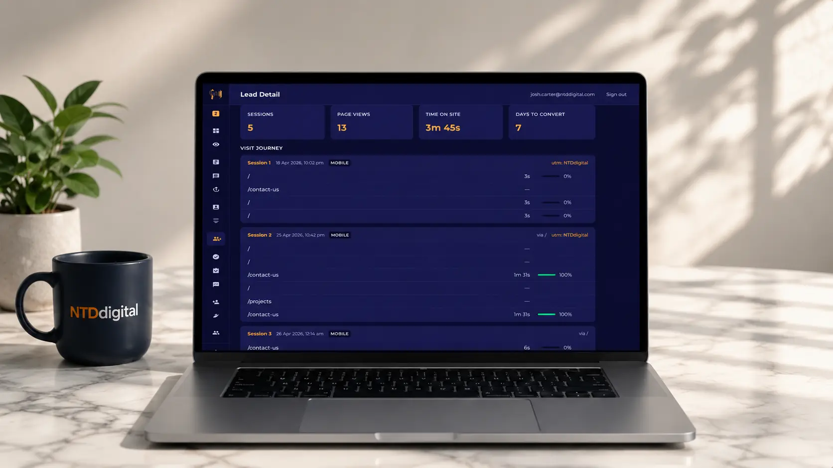 Meridian — NTD Digital agency operations & analytics platform