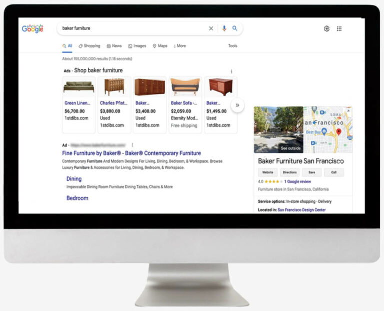 Website and keyword optimization for furniture