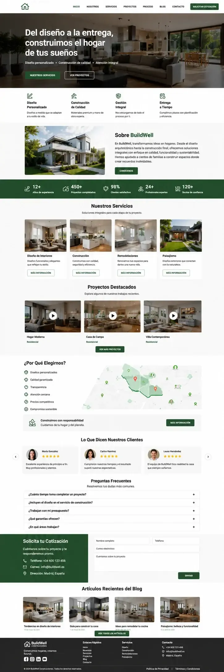 Spanish version of the same site, same workflow